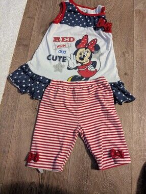 Disney Minnie Mouse Red, White & Navy Pajama Set